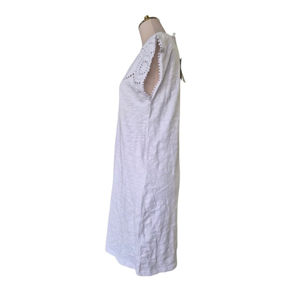 Boden White‎ Cotton Cutwork Jersey T-shirt Dress Size 6R Eyelet New with Tag - Picture 3 of 7